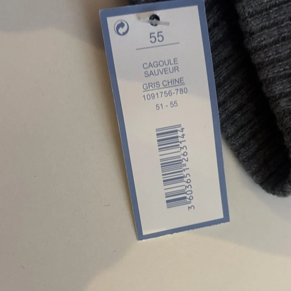 Jacadi Light Gray Knit Balaclava with Dark Gray Trim